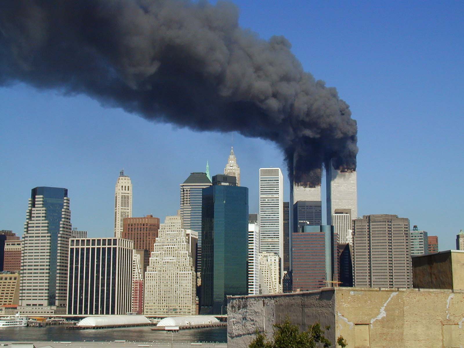 image of the twin towers during 9/11